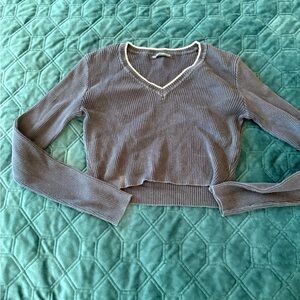 Brandy Melville Navy V-Neck Sweater